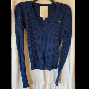 Hollister, L, dark blue fitted sweater